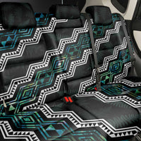 Personalised Taniko Aotearoa Mix Paua Shell Back Car Seat Cover Niho Taniwha Turquoise Glitter