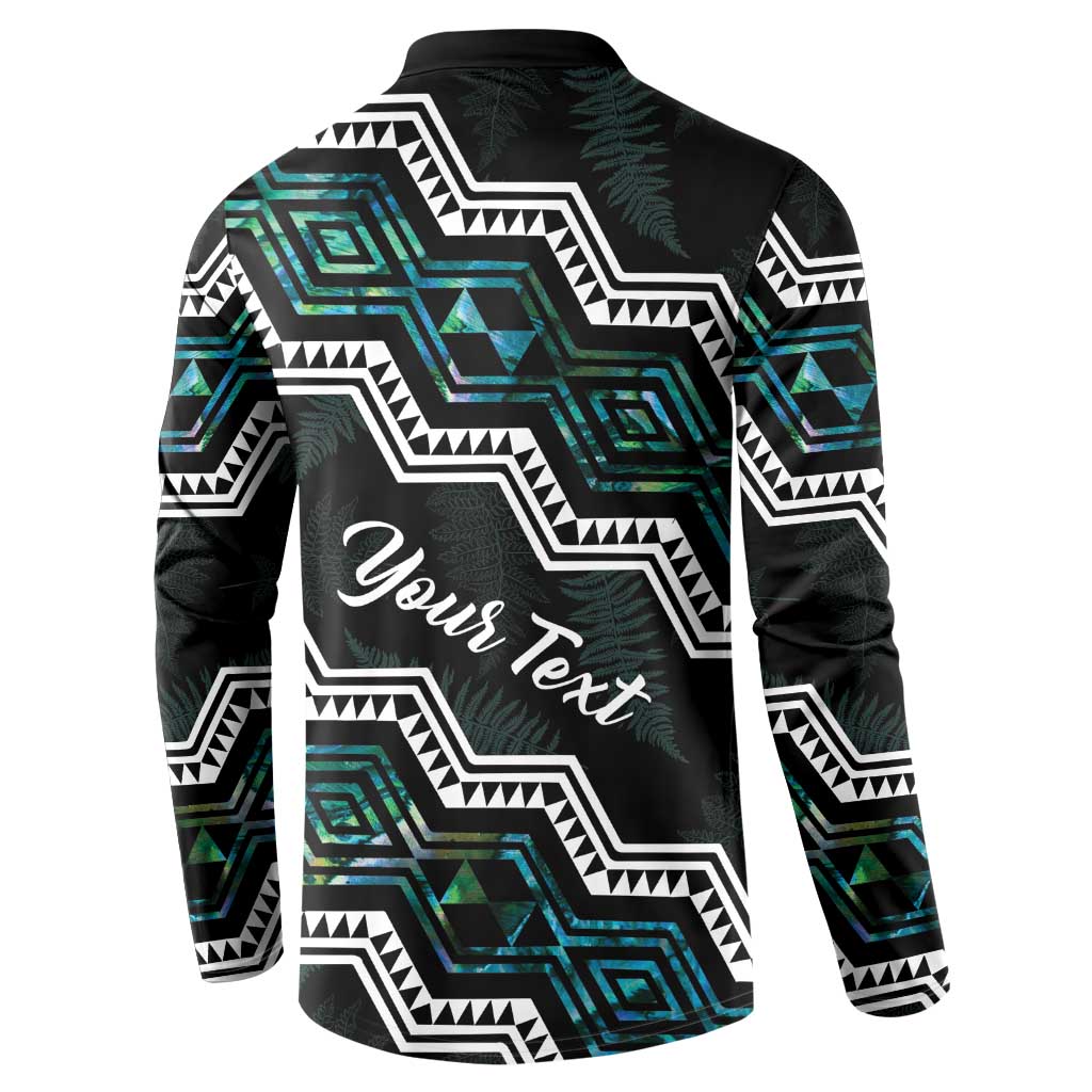 Personalised Taniko Aotearoa Mix Paua Shell Button Sweatshirt Niho Taniwha Turquoise Glitter