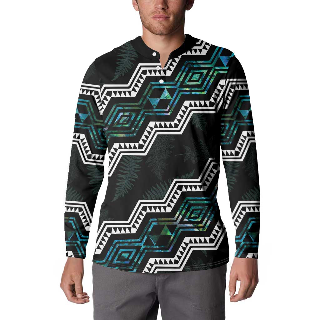 Personalised Taniko Aotearoa Mix Paua Shell Button Sweatshirt Niho Taniwha Turquoise Glitter