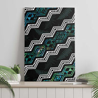 Personalised Taniko Aotearoa Mix Paua Shell Canvas Wall Art Niho Taniwha Turquoise Glitter