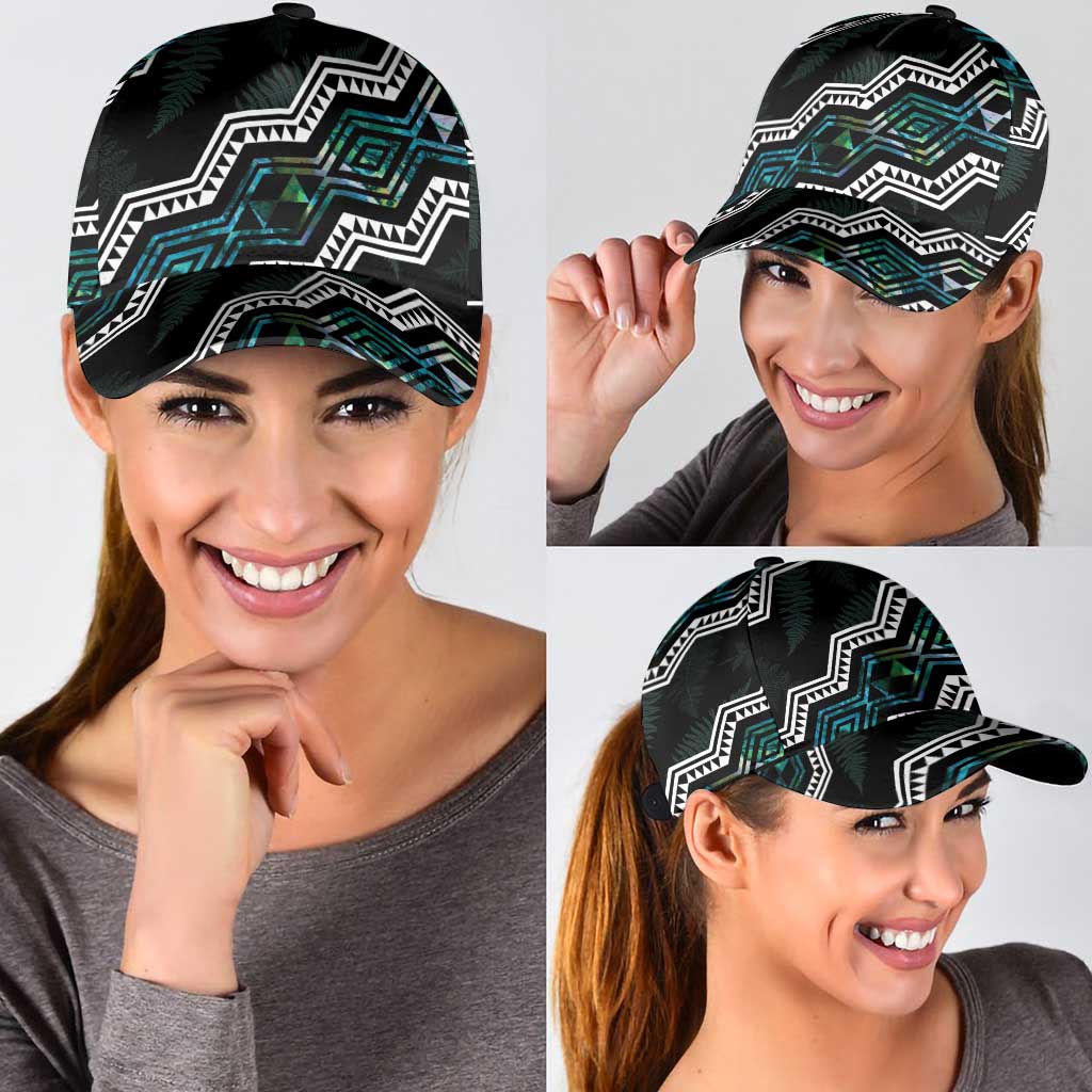 Taniko Aotearoa Mix Paua Shell Classic Cap Niho Taniwha Turquoise Glitter - Polynesian Pride