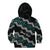 Personalised Taniko Aotearoa Mix Paua Shell Kid Hoodie Niho Taniwha Turquoise Glitter