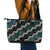Personalised Taniko Aotearoa Mix Paua Shell Leather Tote Bag Niho Taniwha Turquoise Glitter
