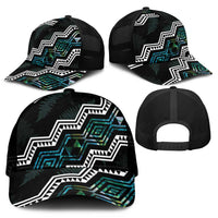 Taniko Aotearoa Mix Paua Shell Mesh Trucker Cap Niho Taniwha Turquoise Glitter - Polynesian Pride