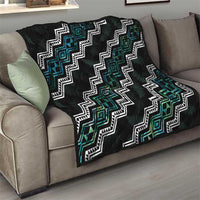 Personalised Taniko Aotearoa Mix Paua Shell Quilt Niho Taniwha Turquoise Glitter