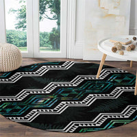 Taniko Aotearoa Mix Paua Shell Round Carpet Niho Taniwha Turquoise Glitter LT01 - Polynesian Pride