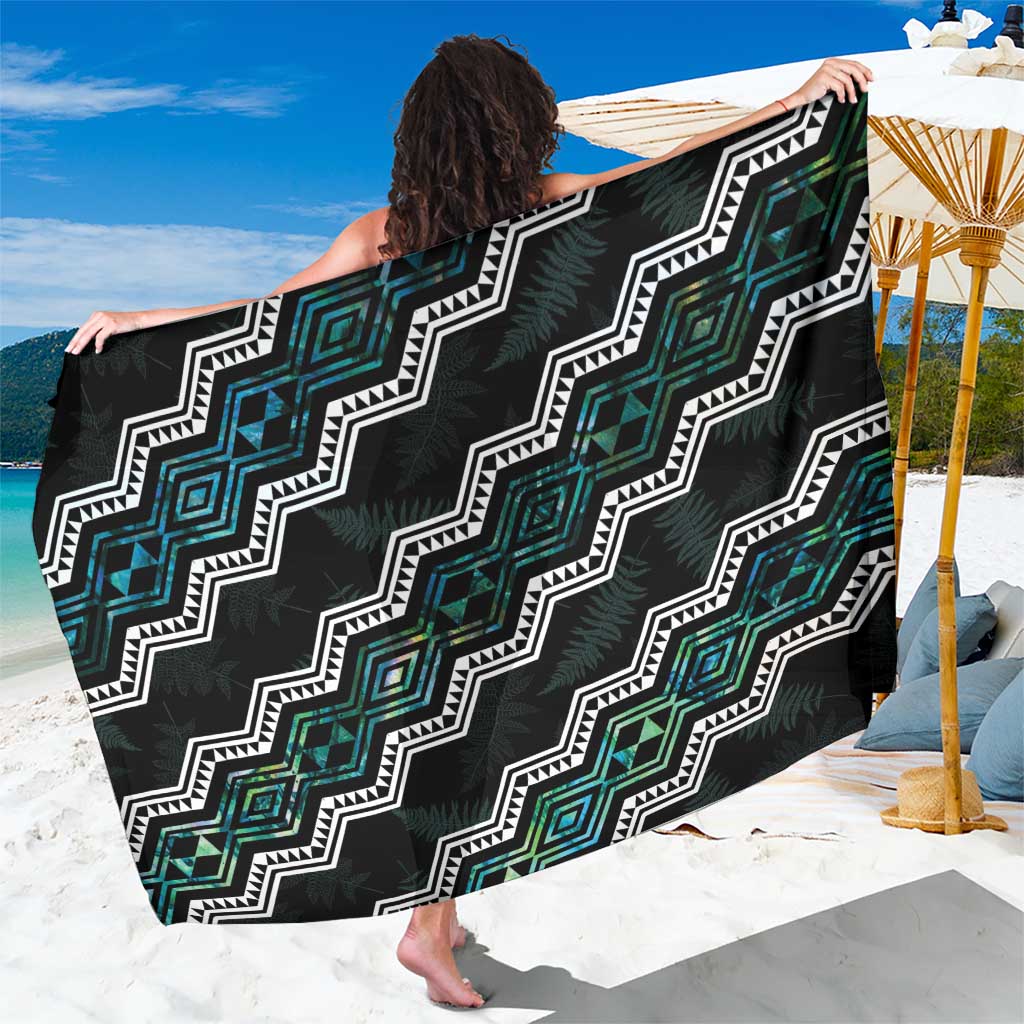 Taniko Aotearoa Mix Paua Shell Sarong Niho Taniwha Turquoise Glitter LT01 One Size 44 x 66 inches Turquoise - Polynesian Pride