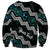 Personalised Taniko Aotearoa Mix Paua Shell Sweatshirt Niho Taniwha Turquoise Glitter