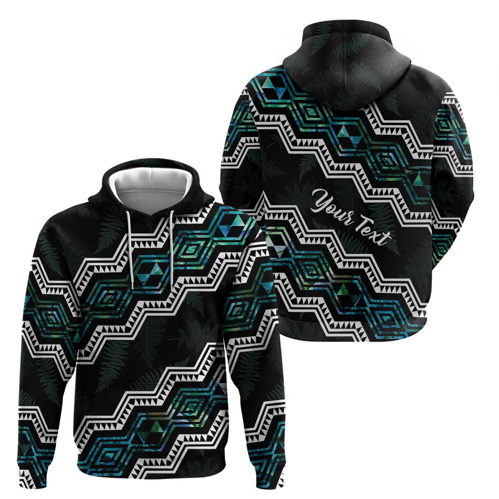 Personalised Taniko Aotearoa Mix Paua Shell Zip Hoodie Niho Taniwha Turquoise Glitter LT01 - Polynesian Pride