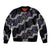 Personalised Taniko Aotearoa Mix Paua Shell Bomber Jacket Niho Taniwha Lilac Glitter