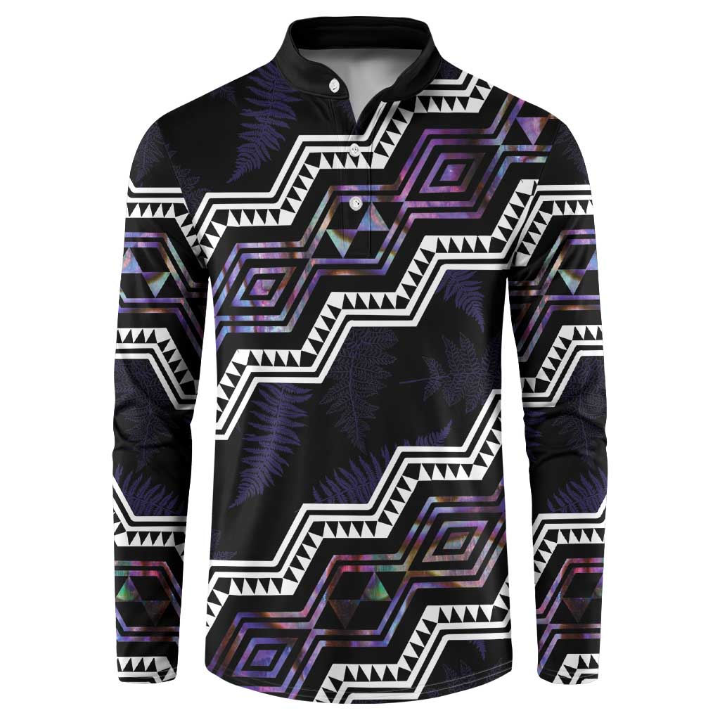 Personalised Taniko Aotearoa Mix Paua Shell Button Sweatshirt Niho Taniwha Lilac Glitter