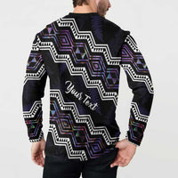 Personalised Taniko Aotearoa Mix Paua Shell Button Sweatshirt Niho Taniwha Lilac Glitter