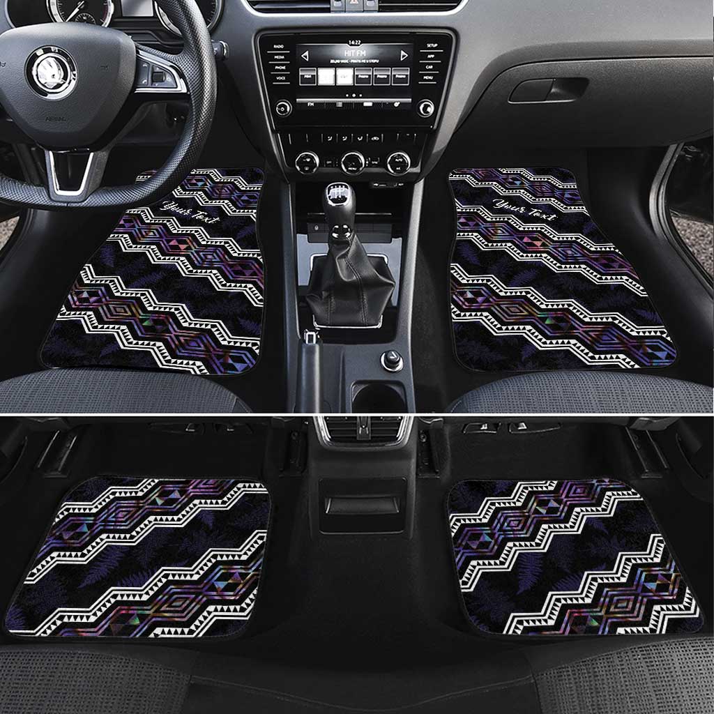 Personalised Taniko Aotearoa Mix Paua Shell Car Mats Niho Taniwha Lilac Glitter
