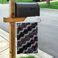 Personalised Taniko Aotearoa Mix Paua Shell Garden Flag Niho Taniwha Lilac Glitter