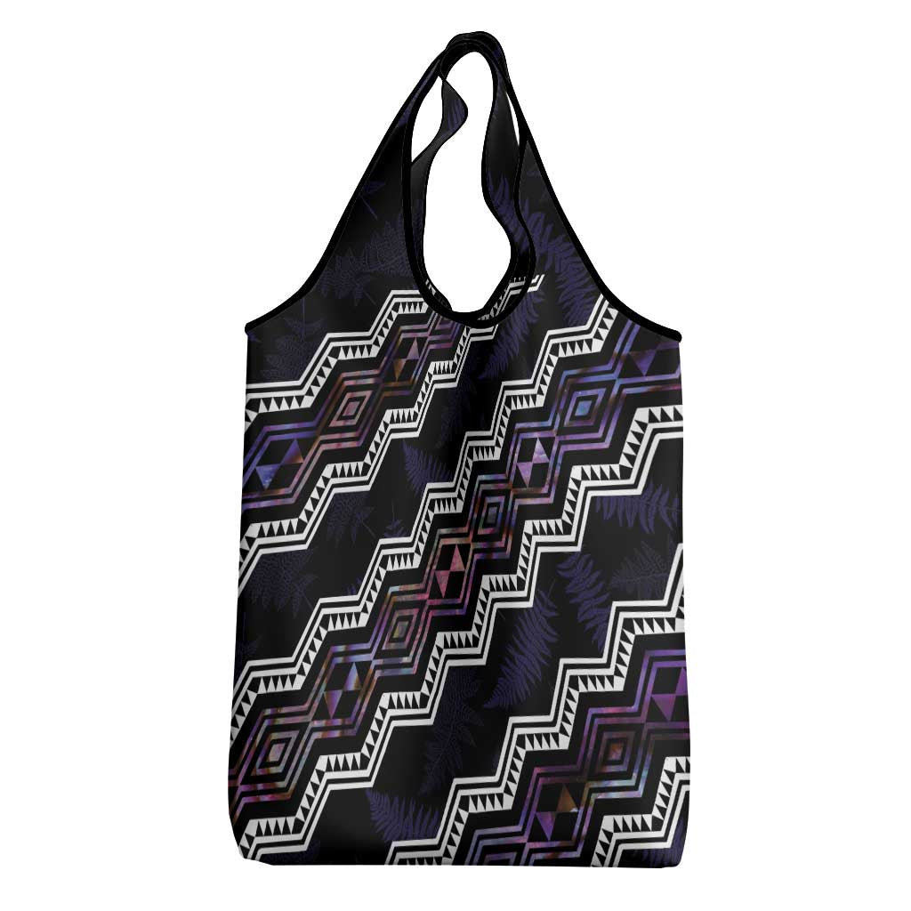 Taniko Aotearoa Mix Paua Shell Grocery Bag Niho Taniwha Lilac Glitter