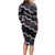 Personalised Taniko Aotearoa Mix Paua Shell Long Sleeve Bodycon Dress Niho Taniwha Lilac Glitter