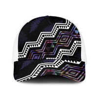 Taniko Aotearoa Mix Paua Shell Mesh Trucker Cap Niho Taniwha Lilac Glitter - Polynesian Pride
