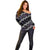 Personalised Taniko Aotearoa Mix Paua Shell Off Shoulder Sweater Niho Taniwha Lilac Glitter
