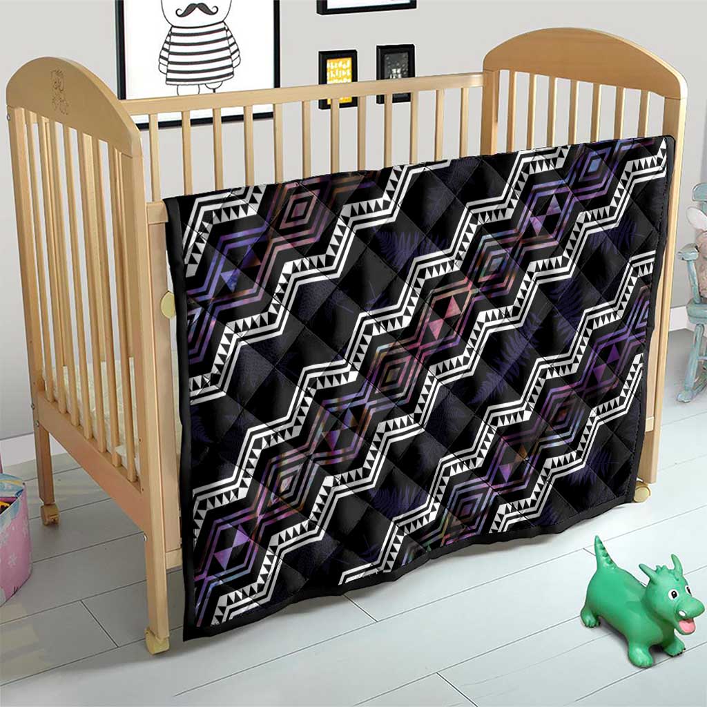 Personalised Taniko Aotearoa Mix Paua Shell Quilt Niho Taniwha Lilac Glitter