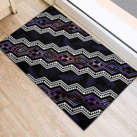 Personalised Taniko Aotearoa Mix Paua Shell Rubber Doormat Niho Taniwha Lilac Glitter