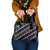 Personalised Taniko Aotearoa Mix Paua Shell Shoulder Handbag Niho Taniwha Lilac Glitter