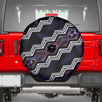 Personalised Taniko Aotearoa Mix Paua Shell Spare Tire Cover Niho Taniwha Lilac Glitter