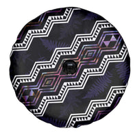 Personalised Taniko Aotearoa Mix Paua Shell Spare Tire Cover Niho Taniwha Lilac Glitter