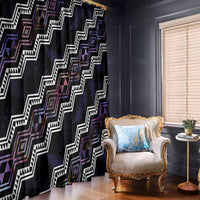 Personalised Taniko Aotearoa Mix Paua Shell Window Curtain Niho Taniwha Lilac Glitter