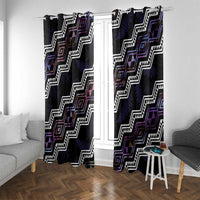 Personalised Taniko Aotearoa Mix Paua Shell Window Curtain Niho Taniwha Lilac Glitter