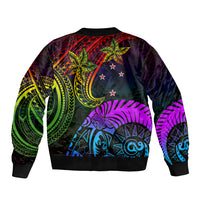 Wellington Pride Bomber Jacket Aotearoa Tribal Rainbow Pattern LT01 - Polynesian Pride