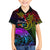 Wellington Pride Family Matching Off Shoulder Long Sleeve Dress and Hawaiian Shirt Aotearoa Tribal Rainbow Pattern LT01 Son's Shirt Black - Polynesian Pride