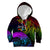 Wellington Pride Kid Hoodie Aotearoa Tribal Rainbow Pattern LT01 Hoodie Black - Polynesian Pride