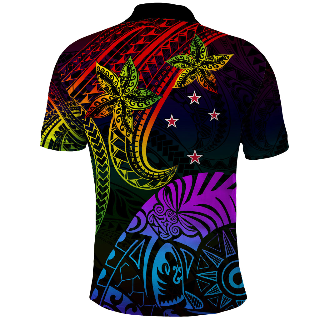 Wellington Pride Polo Shirt Aotearoa Tribal Rainbow Pattern LT01 - Polynesian Pride
