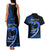 Personalised Hawaii Couples Matching Tank Maxi Dress and Hawaiian Shirt Maui Be Strong Kakau Blue Version LT01 - Polynesian Pride