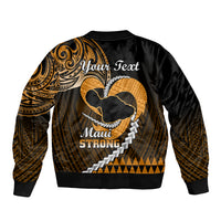 Personalised Hawaii Bomber Jacket Maui Be Strong Kakau Gold Version LT01 - Polynesian Pride