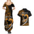 Personalised Hawaii Couples Matching Summer Maxi Dress and Hawaiian Shirt Maui Be Strong Kakau Gold Version LT01 - Polynesian Pride