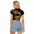 Personalised Hawaii Raglan Cropped T Shirt Maui Be Strong Kakau Gold Version LT01 - Polynesian Pride