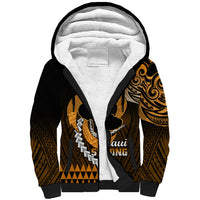 Personalised Hawaii Sherpa Hoodie Maui Be Strong Kakau Gold Version LT01 Unisex Gold - Polynesian Pride