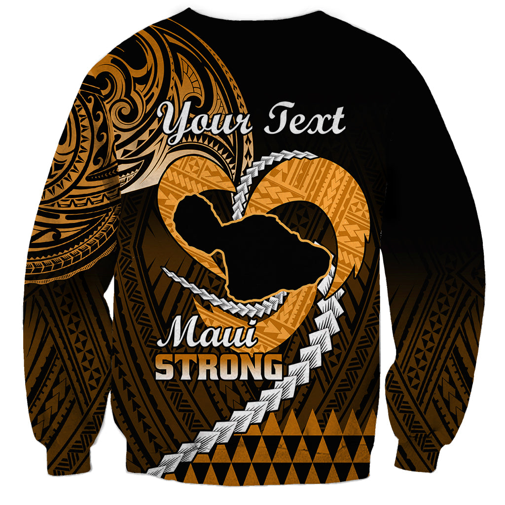 Personalised Hawaii Sweatshirt Maui Be Strong Kakau Gold Version LT01 - Polynesian Pride