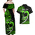 Personalised Hawaii Couples Matching Off Shoulder Maxi Dress and Hawaiian Shirt Maui Be Strong Kakau Green Version LT01 - Polynesian Pride