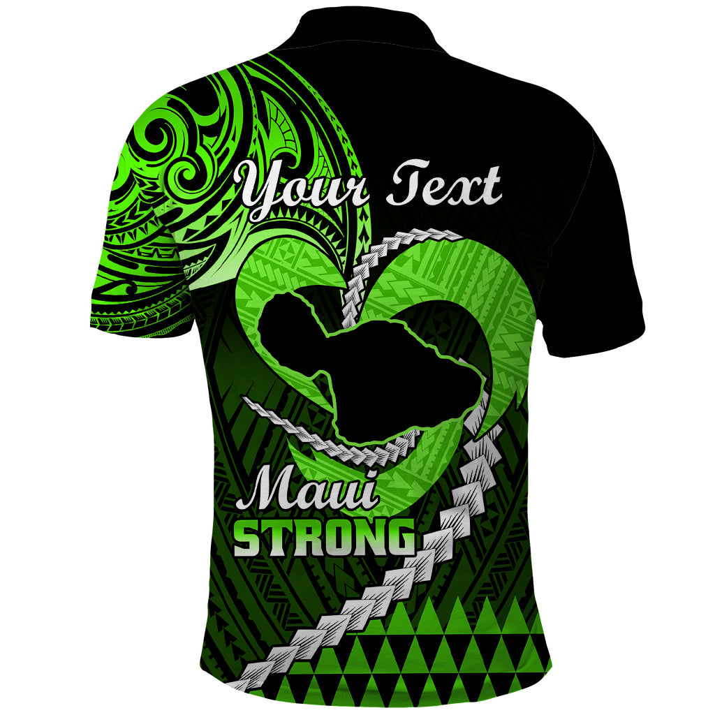 Personalised Hawaii Polo Shirt Maui Be Strong Kakau Green Version LT01 - Polynesian Pride