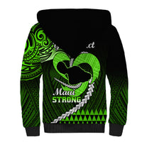 Personalised Hawaii Sherpa Hoodie Maui Be Strong Kakau Green Version LT01 - Polynesian Pride