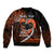 Personalised Hawaii Bomber Jacket Maui Be Strong Kakau Orange Version LT01 - Polynesian Pride