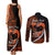 Personalised Hawaii Couples Matching Tank Maxi Dress and Long Sleeve Button Shirts Maui Be Strong Kakau Orange Version LT01 - Polynesian Pride