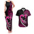 Personalised Hawaii Couples Matching Tank Maxi Dress and Hawaiian Shirt Maui Be Strong Kakau Pink Version LT01 Pink - Polynesian Pride