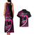 Personalised Hawaii Couples Matching Tank Maxi Dress and Hawaiian Shirt Maui Be Strong Kakau Pink Version LT01 - Polynesian Pride