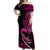 Personalised Hawaii Off Shoulder Maxi Dress Maui Be Strong Kakau Pink Version LT01 Women Pink - Polynesian Pride