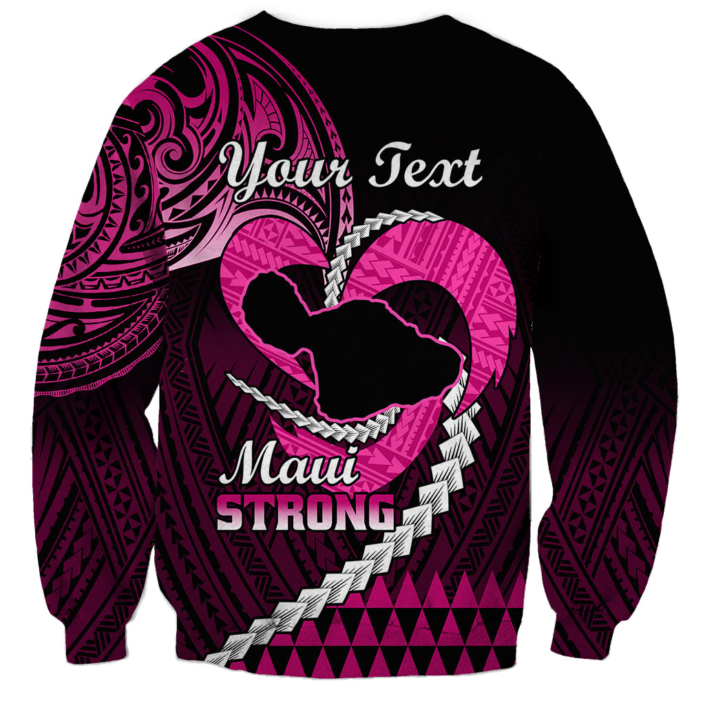 Personalised Hawaii Sweatshirt Maui Be Strong Kakau Pink Version LT01 - Polynesian Pride