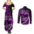 Personalised Hawaii Couples Matching Summer Maxi Dress and Long Sleeve Button Shirts Maui Be Strong Kakau Purple Version LT01 - Polynesian Pride