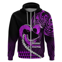 Personalised Hawaii Hoodie Maui Be Strong Kakau Purple Version LT01 - Polynesian Pride